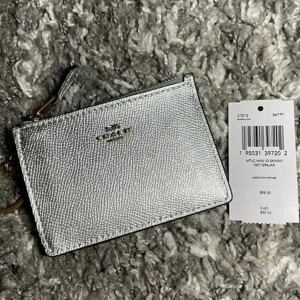 NWT Coach Metallic Mini ID Skinny
